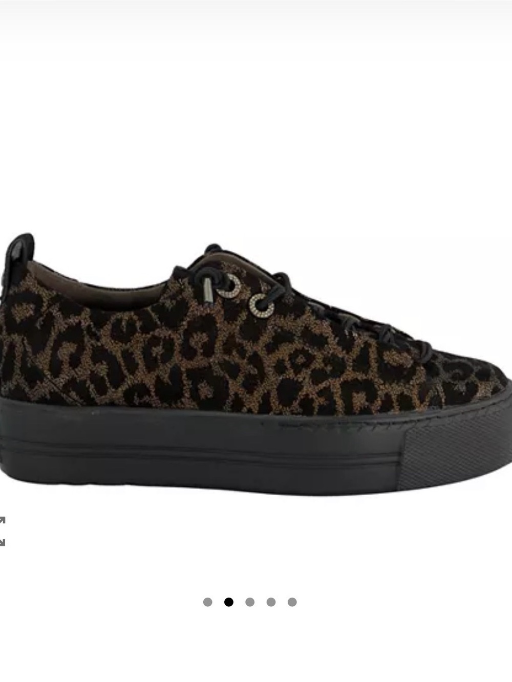 Paul Green Leo Bronze Glossy Platform Sneakers - Black & Brown